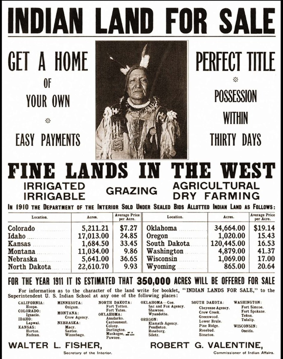 SpiritofLenin's tweet photo. US Department of the Interior 1911 advertisement offering Indigenous Land for Sale.  

Birds of a colonial feather flock together. https://t.co/KIExMxBB5a