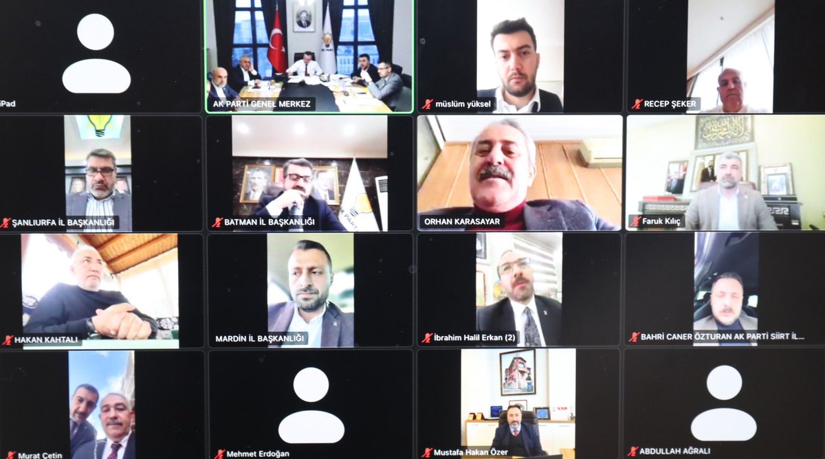 Teşkilat Başkanımız Sn. Erkan Kandemir'in başkanlığında, videokonferans yöntemiyle Güneydoğu Anadolu Bölgesi İl Başkanları İstişare ve Değerlendirme Toplantısı gerçekleştirildi.