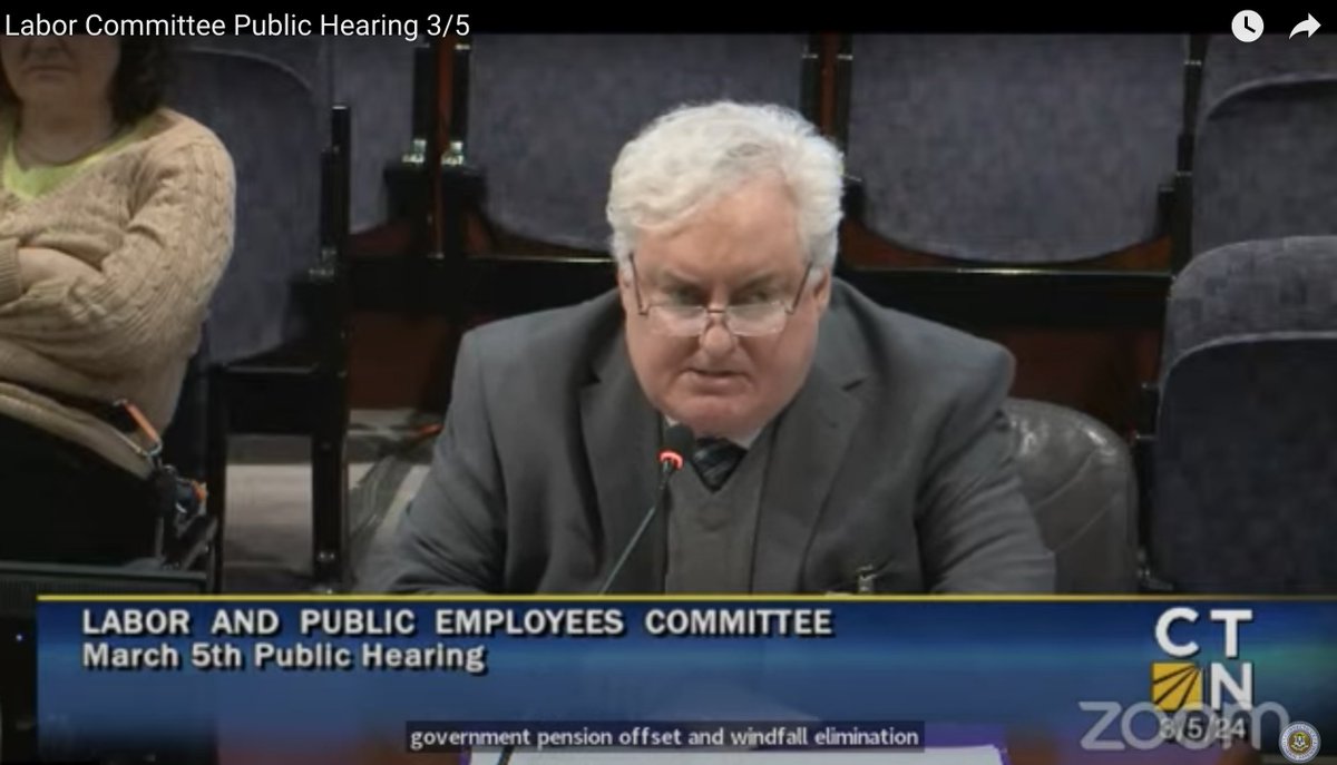 Retired @JPEUnion member, @CtPensions coordinator @michael4200b shares how choosing #PublicEd as 2nd career in CT = losing most #SocialSecurity benefits because 'teacher #pensions somehow considered 'windfall.'' #RetirementSecurity @AFTUnion @AFTTeach @PSRP_AFT @ProtectPensions