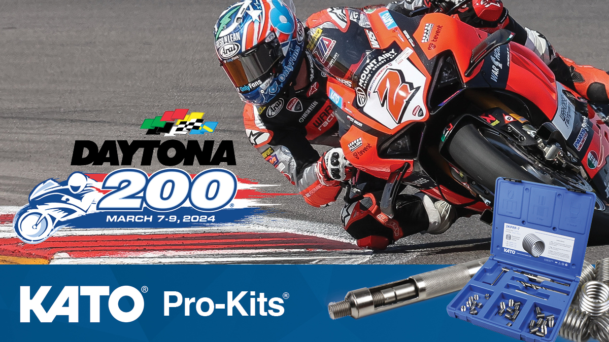 🏁Racers are you ready!🚦Let's kick off with KATO sponsored @joshherrin & @hsbk1 defending their crown at #Daytona200. Every second counts.. until you strip your threads. Don't get left behind; Use KATO Pro-Kits: shorturl.at/cdDMU 🔩#fasteners✈️ #aerospace 🏭##manufacturing