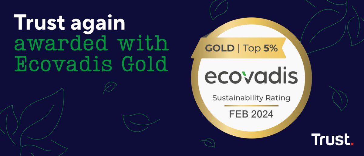 Nos han otorgado el premio Ecovadis Gold, el premio más importante a la #sostenibilidad que nos sitúa entre el 5 % de las empresas más respetuosas con el medio ambiente y la sociedad de la industria.
Trabajando por un 🌍 más 🍃🌿🌳. #Clevergreen
trust.com/es/press/artic…