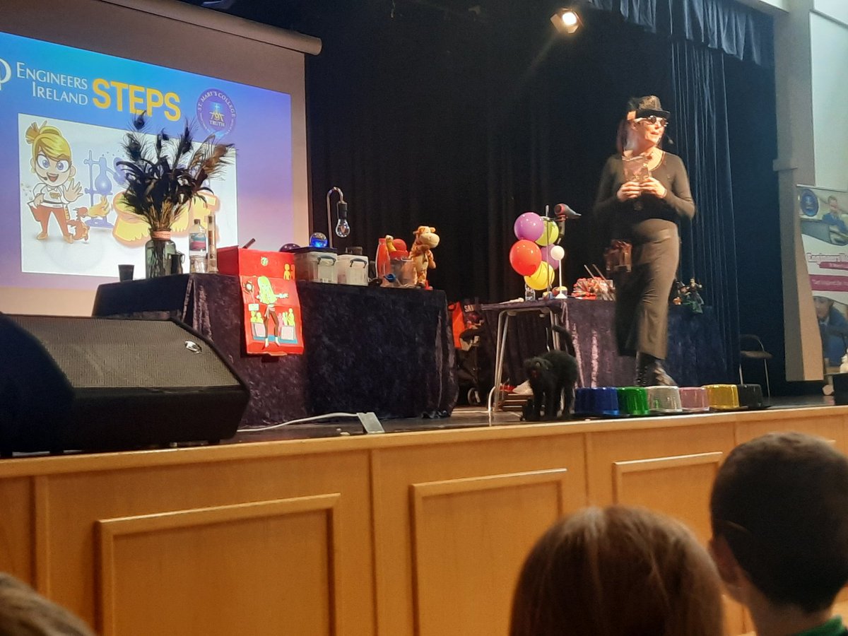 Pupils enjoyed a show by Scientific Sue in St. Mary's College, Derry for Engineers Week today. #StepsEngineersWeek @EngineerIreland