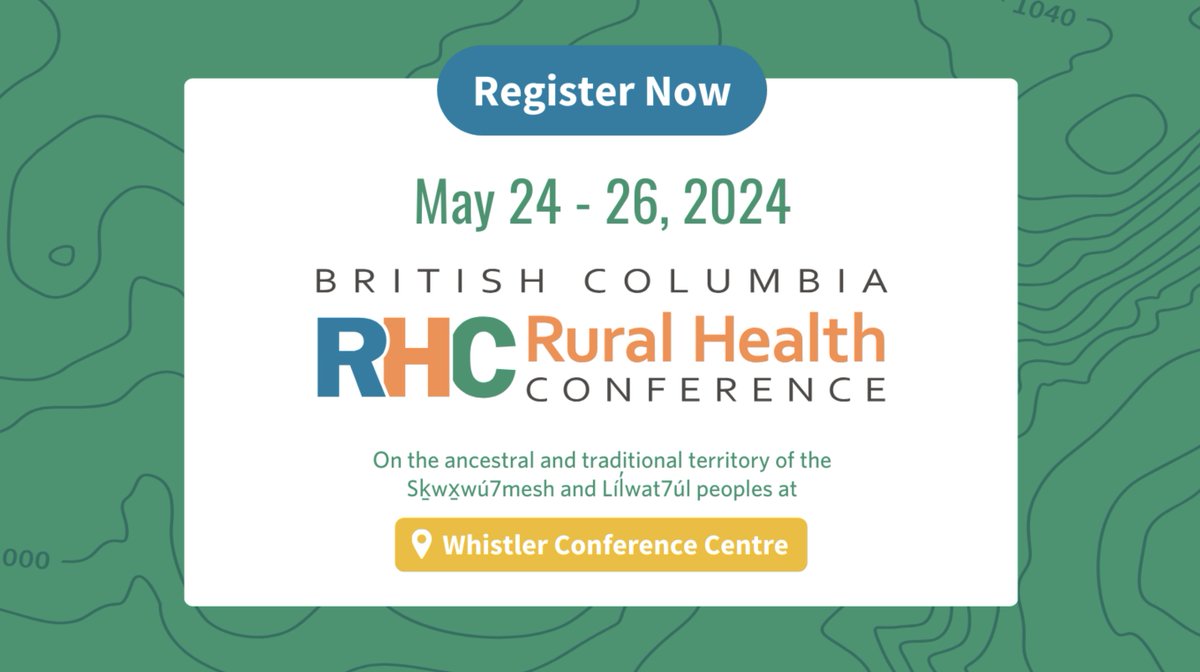 We are thrilled to be attending @RCC_bc #RuralHealth Conference in May to further connections with medical professionals and learn from a range of rurally relevant sessions & workshops! Program: bit.ly/RHC24brochure | Register: bit.ly/RHC24reg