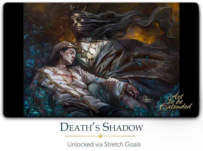 YAY!
Death’s Shadow extended & stitched version playmat is unlocked! ( exclusive on this KS)
Death’s Shadow definitely is top 3 of the illustrations that matter the most to me, in my whole career. I’m very happy Backers voted for it! ❤️❤️

kickstarter.com/projects/origi…

#MTG #MTGSLD