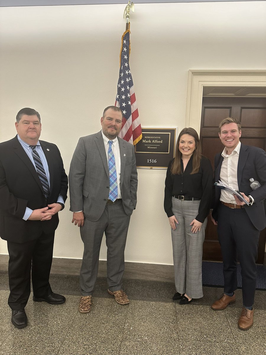 Met with <a href="/RepMarkAlford/">Rep. Mark Alford</a> staff today. Missouri agriculture is lucky to have him and his team in DC. <a href="/AgRetailers/">Agricultural Retailers Association</a> <a href="/CropLifeAmerica/">CropLife America</a>