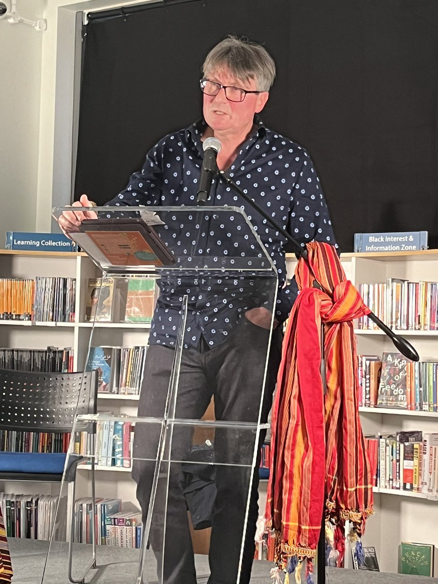 Poet Laureate Simon Armitage reading an evocative poem about summer teenage romance at Harlesden Library tonight as part of his laureate’s library tour.