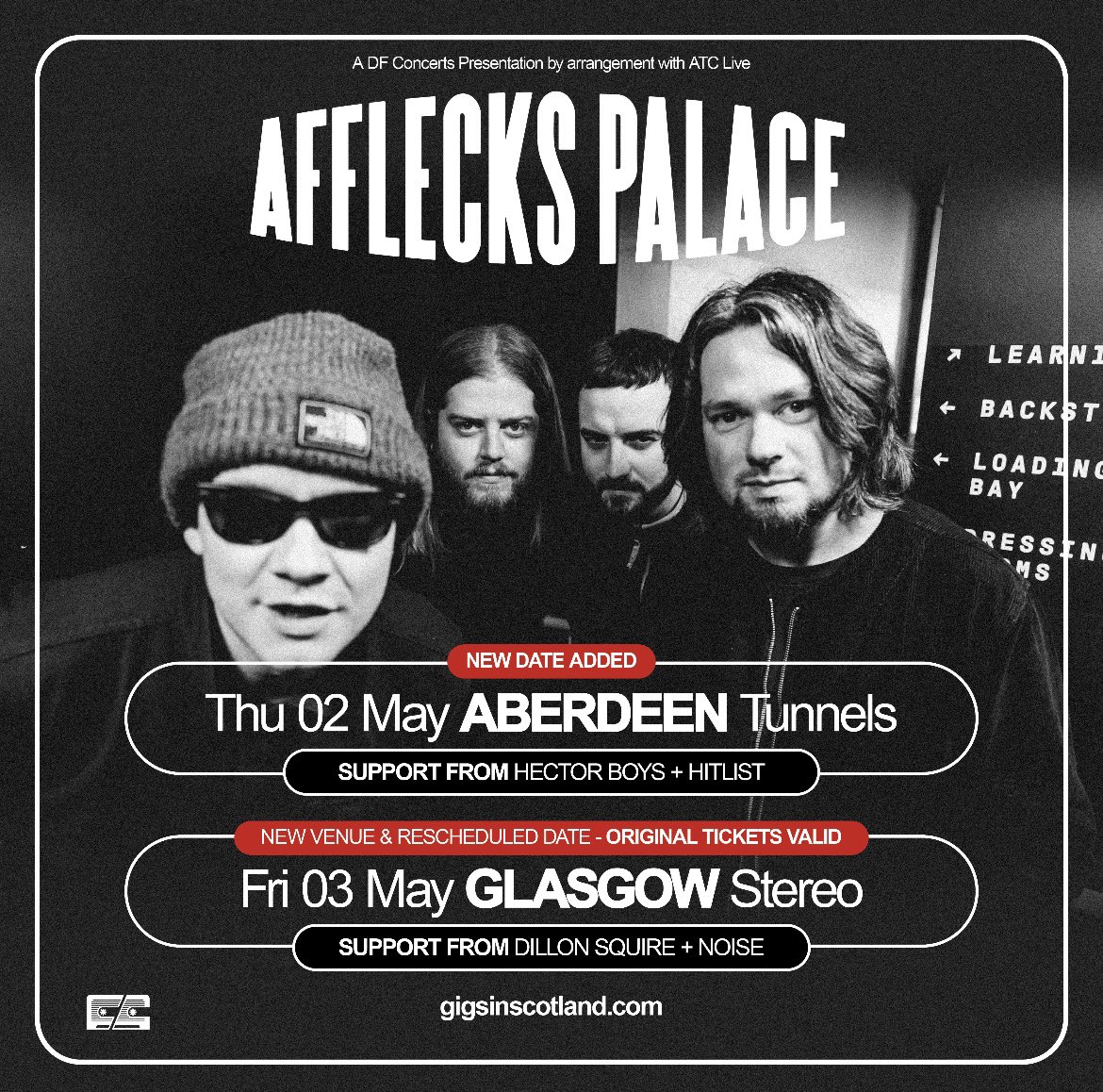 2nd of May sees us support @affleckspalace at @thetunnelsab alongside @hectorboys_band Buzzing to play alongside these lot and may or may not be debuting a new single🫵 @gigsinscotland TICKET LINK IN BIO