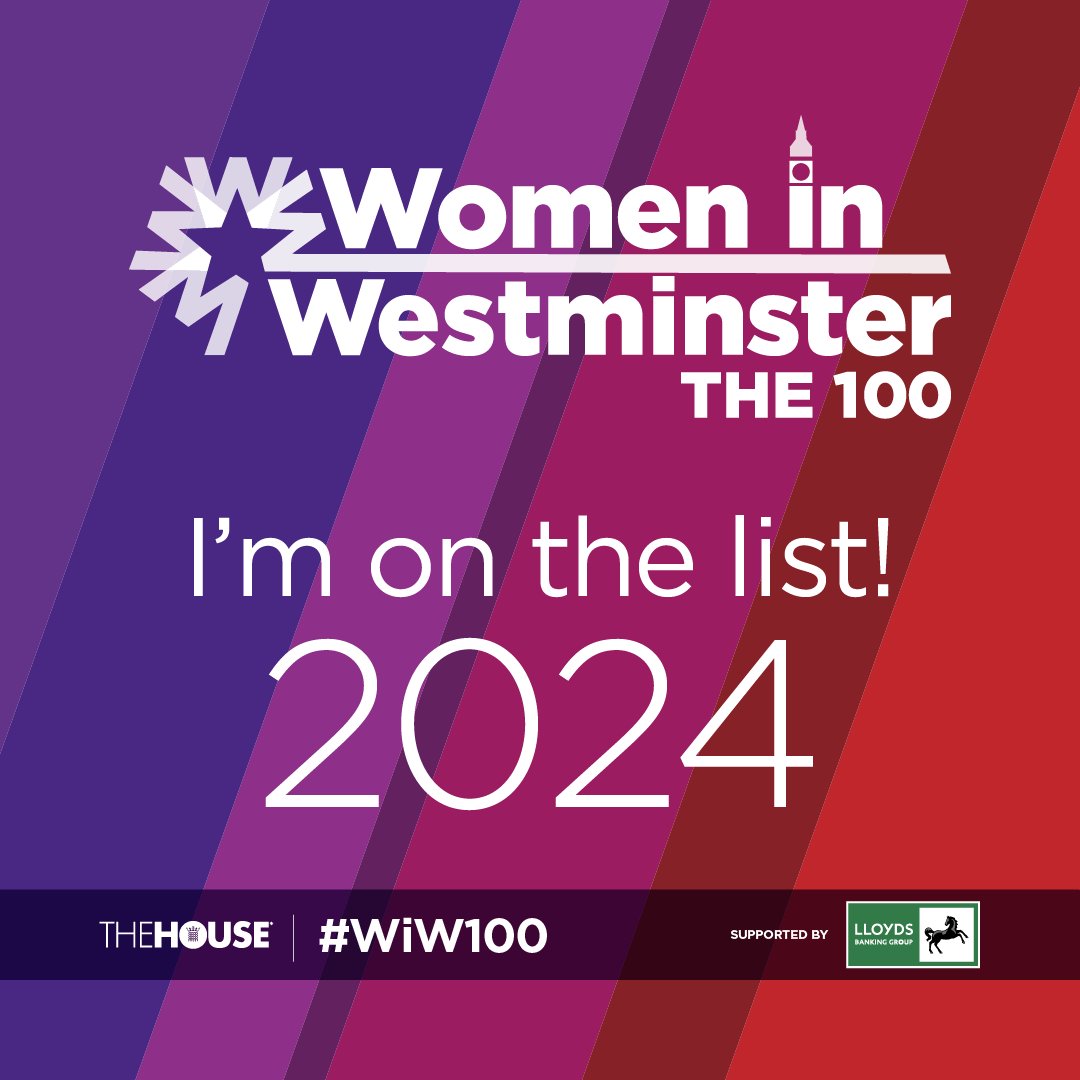 Delighted to be included on the @womeninwestminster: The 100 list 2024 alongside such a wonderfully raucous and esteemed bunch! #WiW100 politicshome.com/thehouse/partn…
