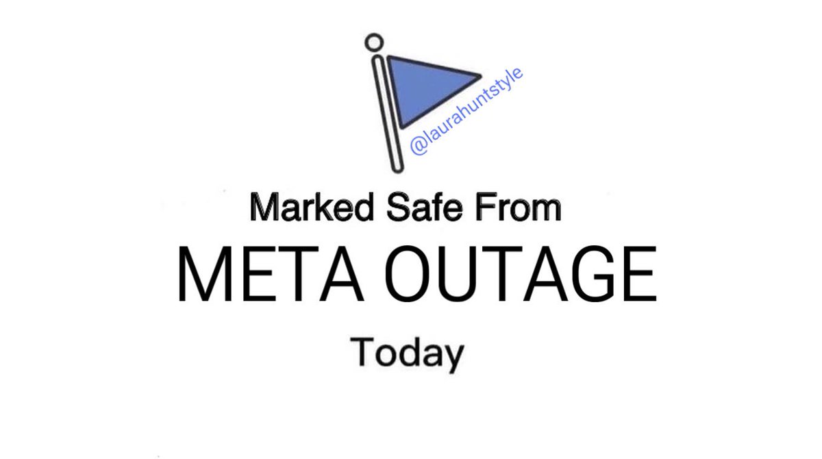 huntupfront's tweet photo. Marked safe from the Meta Outage today 😂 #MetaOutage https://t.co/UtLZDj00eW