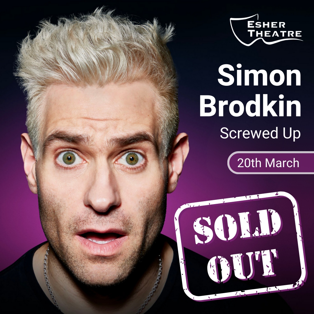 🎉 SOLD OUT! 🎉 All tickets have been snapped up for Simon Brodkin's 'Screwed Up' Warm-Up Show on March 20th at Esher Theatre! Thank you for the overwhelming support! #SimonBrodkin #EsherTheatre Follow Esher Theatre to ensure you don't miss out next time!