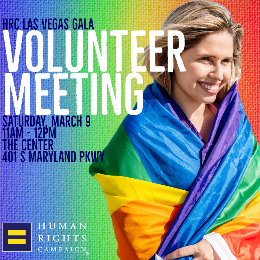 Interested in volunteering at the 2024 #HRC Las Vegas Gala? Sat, March 9, 11am-12pm. Learn more about how you can help. Let us know if you’re attending! facebook.com/events/s/hrc-l… #HRCLasVegas #LGBTQ #LGBTQIA #Pride #Equality