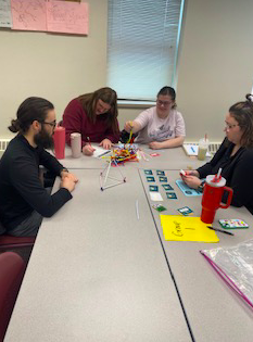 NSUTeacherEd's tweet photo. Students in Dr. Schutter’s Classroom Management course played The Brain Architecture Game, learning how students’ needs and experiences can impact their behavior and development. #NSUTeacherEd #TeachingTeachers https://t.co/bNNATZyZRw