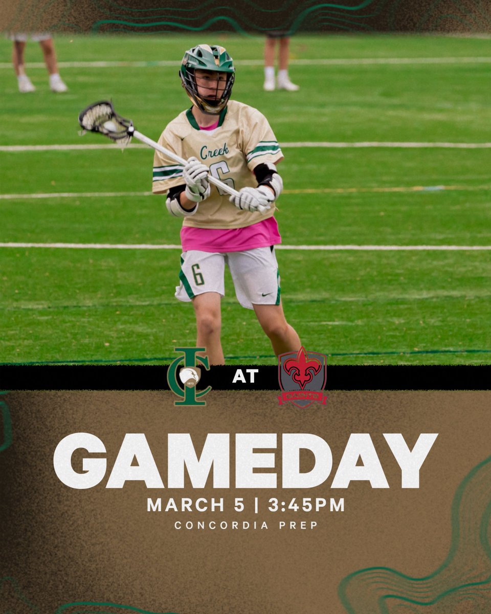 Gameday! 

Boys Lacrosse hits the road to take on Concordia Prep at 3:45pm

Go Eagles!
#Creek
#ProtecttheNest