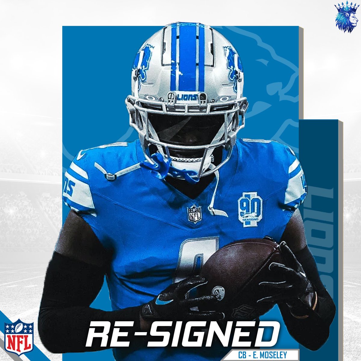 The #Lions have re-signed CB Emmanuel Moseley #OnePride
