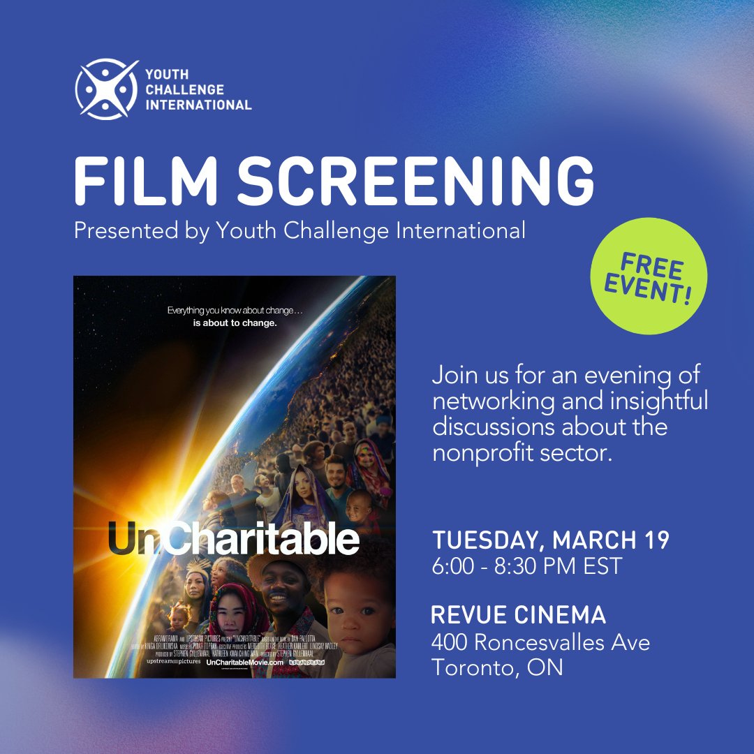 Join us for a free screening of @UncharitableMov at #Toronto’s historic @RevueCinema on March 19 from 6:00-8:30 PM and get ready to rethink everything you know about change. Register to save your spot ➡️ bit.ly/4bVXi85