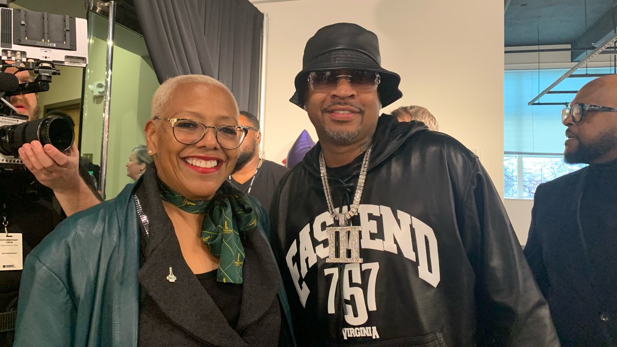 Norfolkstate's tweet photo. The Allen Iverson Way Street Dedication Ceremony brought the community together to honor a legend! President Dr. Javaune Adams-Gaston, 76ers VP Mike Goings, and Marcellus Spencer 'Boo' Williams joined in the celebration. #NSU #AllenIverson #Behold https://t.co/hq6wafhWIm