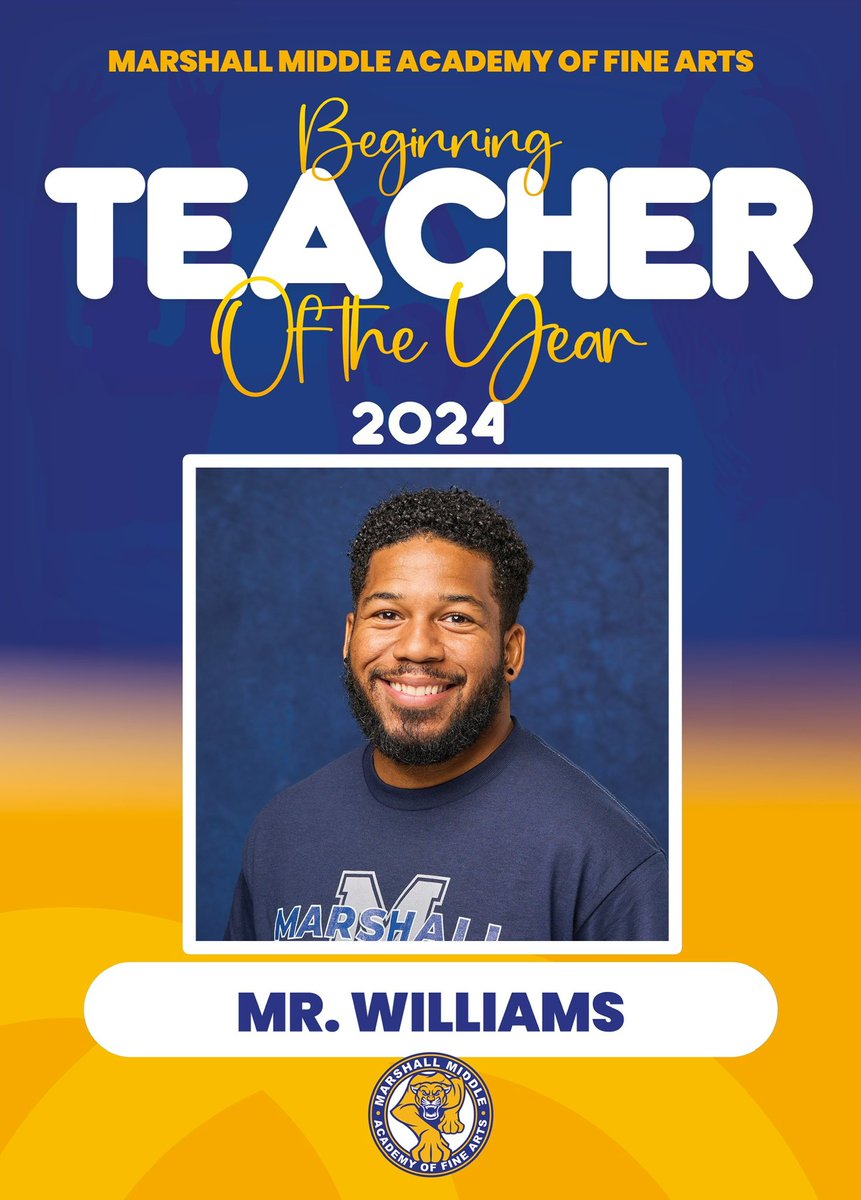 Marshall Middle School (@mmafahisd) on Twitter photo A huge congrats to our teacher of the year Ms Lopez and our 1st year Teacher of the year Mr Williams. <a href="/jbridgewaterEDU/">Jeff Bridgewater</a> @HISDCentral A huge congrats to our teacher of the year Ms Lopez and our 1st year Teacher of the year Mr Williams. <a href="/jbridgewaterEDU/">Jeff Bridgewater</a> @HISDCentral