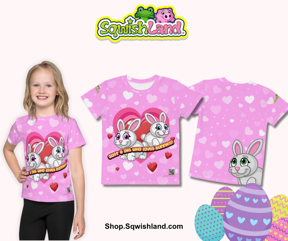 Want the perfect shirt for Easter for a #sqwishfan in your life!? Look no further! 🤩

How cute are these shirts featuring our Sqwabbit 🐰 Exclusive on our site: shop.sqwishland.com
Get 20% off your order with coupon code: sqwabbit

#Easter 
#EggHunt2024 
#squishy
#bunny