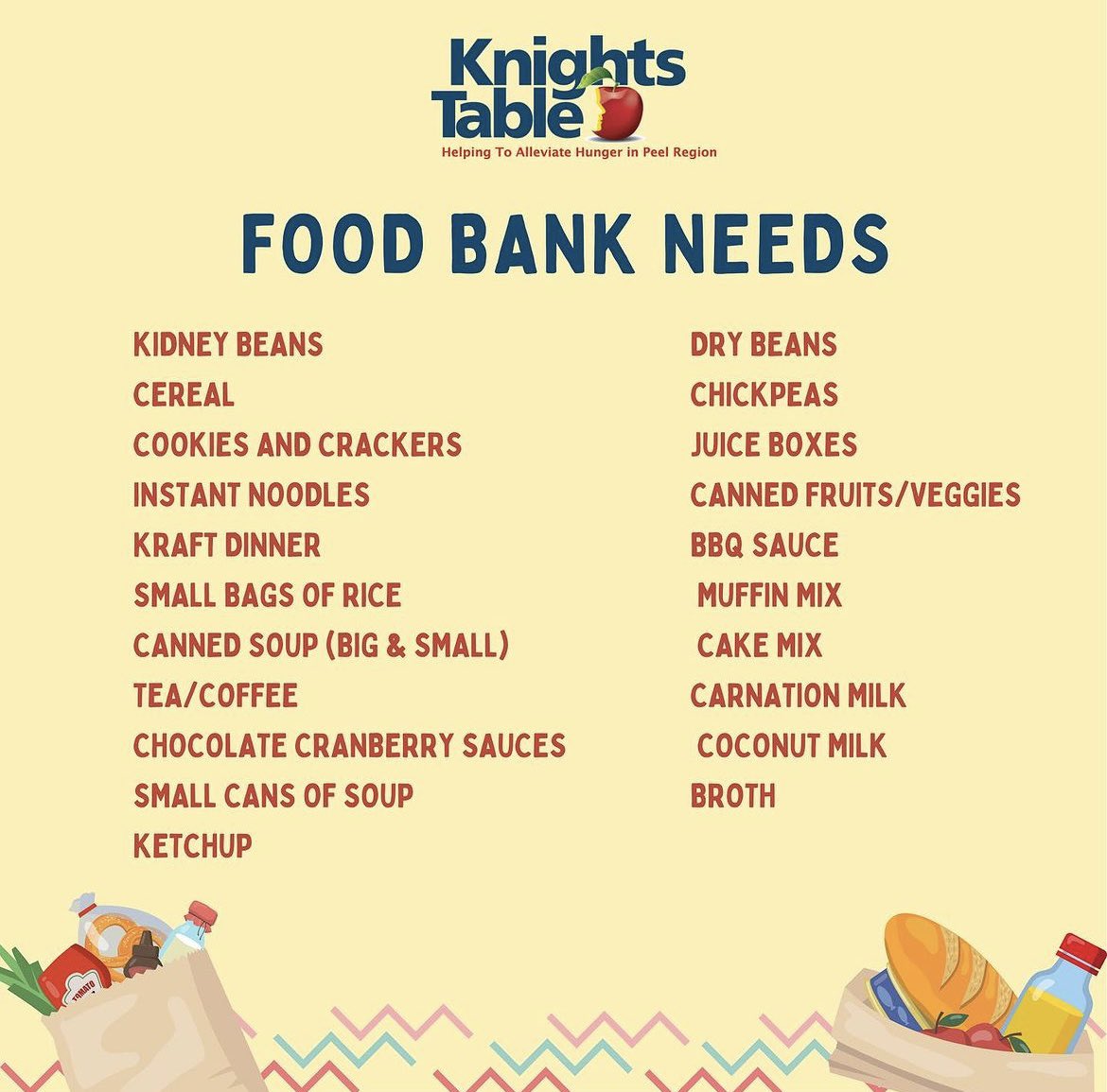 Nobody should go to bed hungry! We are making constant efforts to meet the increase in demand and we cannot do it without your support. Visit knightstable.org/donations and share the love. #StrongerTogether #Community #KnightsTable