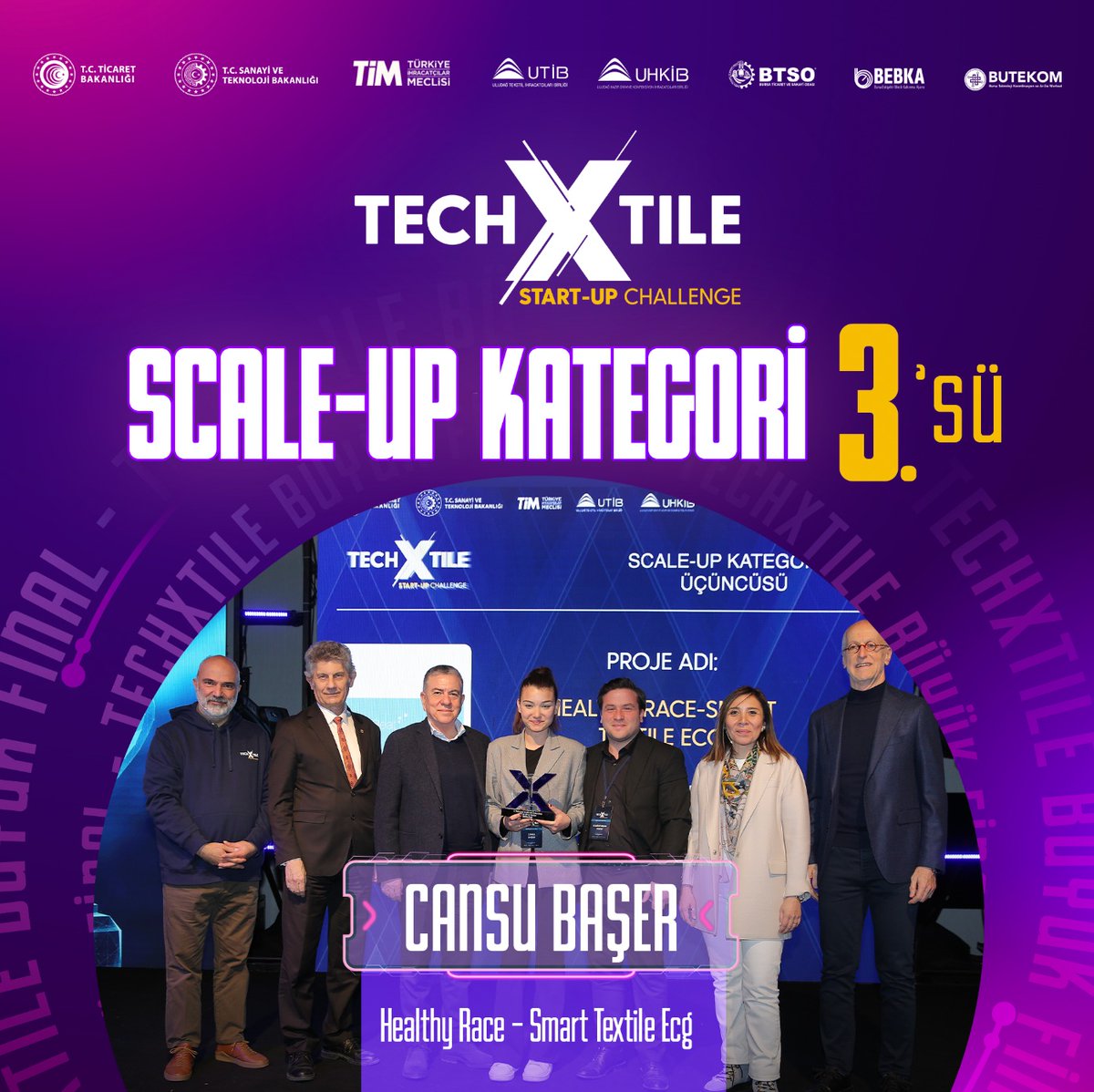 TechXtile Start-Up Challenge Scale-Up Kategorisi kazananları belli oldu! Büyük ödülün sahibi, Harcy projesiyle Ahmet Haris Lala oldu!