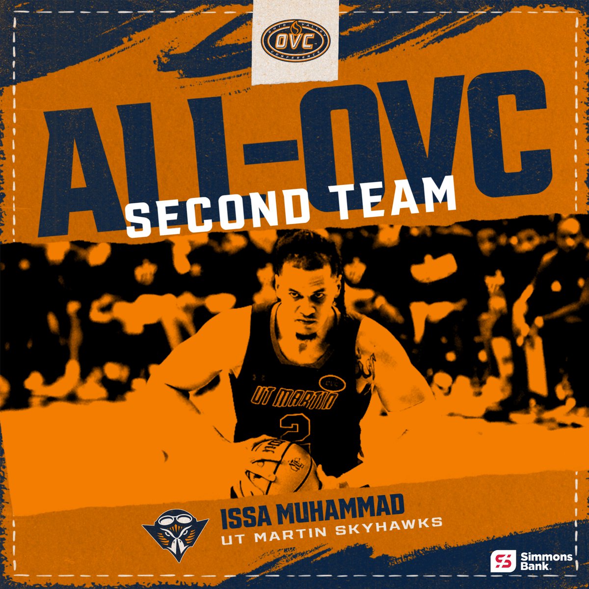 Congratulations to <a href="/SkyhawkHoops/">UT Martin Basketball</a> senior Issa Muhammad, who was named to the All-Ohio Valley Conference second team today!

🏀 11.3 points per game
🏀 9.3 rebounds per game (highest average for a Skyhawk since 1997-98)
🏀 9 double-doubles (7 in OVC play)

#MartinMade | #OVCit