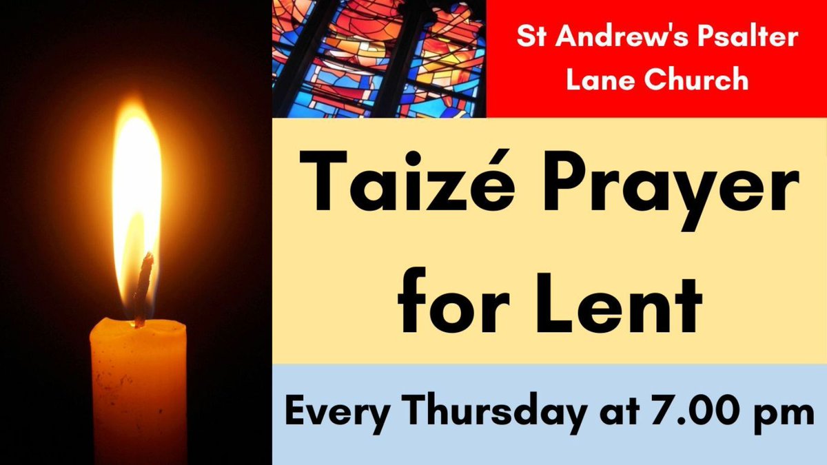 SAPLChurch's tweet image. Come and join us in church at 7.00 pm every Thursday during Lent for this time of quiet singing and reflective prayer.
The service lasts about 30 minutes.
#Lent #LoveUnbound #WatchAndPray