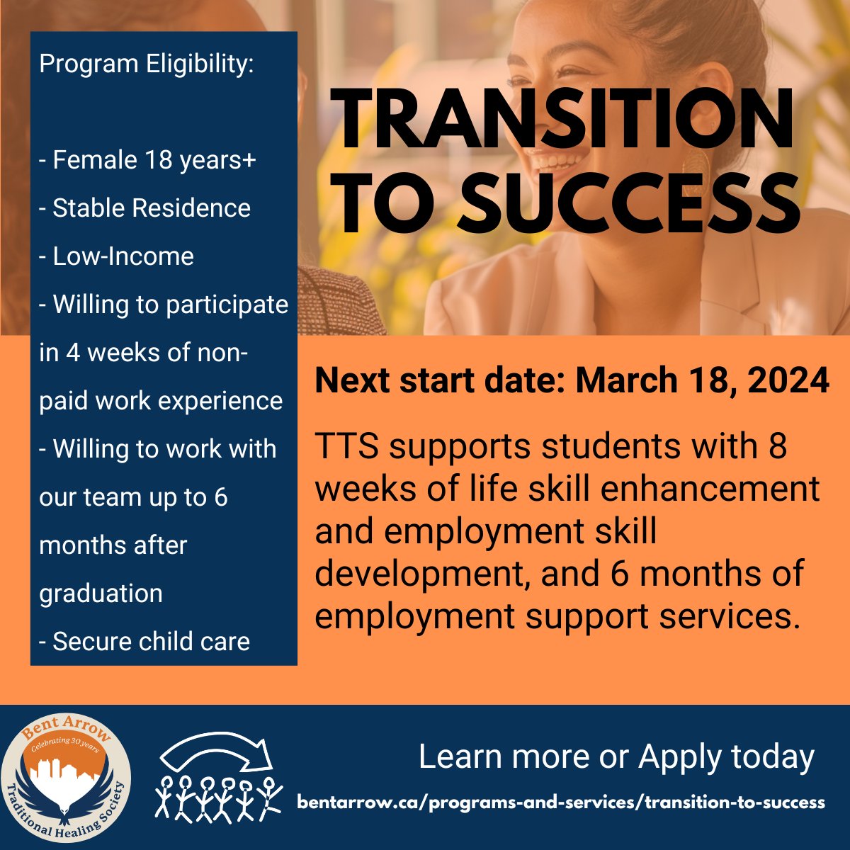 Putting Women in Charge for Success! Come experience Transitions To Success, a revolutionary 12-week program designed to provide ambitious women the skills and resources they need to succeed in their jobs and ensure a better future for their families and themselves. #Empowerment