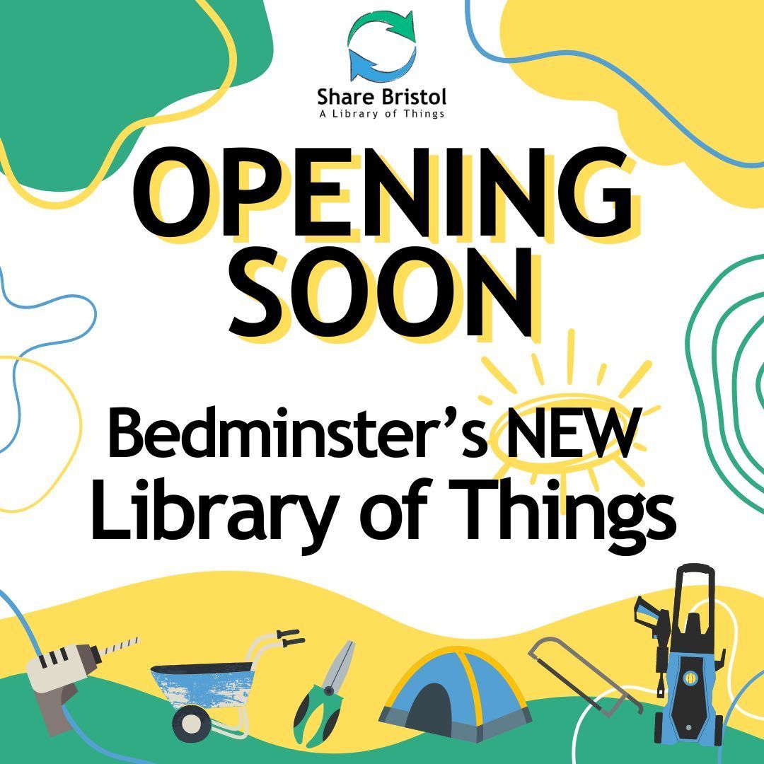 Share_Bristol's tweet image. 🎉 After a year of planning and delays out of our control, we can finally announce that the Library of Things is officially coming to Bedminster 🎉 
Read all about it in our new blog post here -&amp;gt; buff.ly/3V5ithL
🛠️🪜  🪚 🎸 🪠 ⛺ 🔦 
#borrowdontbuy #libraryofthingsbristol