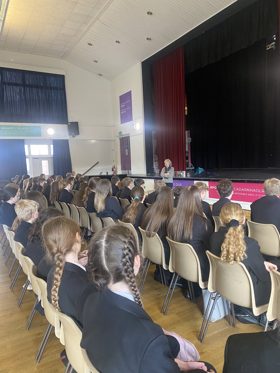 What an exciting day we’ve had today! As part of our #WBD events, we welcomed @FisherAuthor to discuss The Clockwork Crow, which is studied in Y7. Our pupils were so lucky to hear her insights into her writing & they asked some fantastic questions too. Diolch, Catherine!