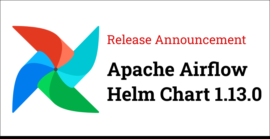 We've just released Apache Airflow Helm chart 1.13.0 🎉 📦 ArtifactHub: artifacthub.io/packages/helm/… 📚 Docs: airflow.apache.org/docs/helm-char… 🛠️ Release Notes: airflow.apache.org/docs/helm-char… Thanks to all the contributors who made this possible.