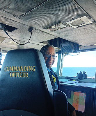 ECSU's tweet photo. Being aboard a helicopter flight to sea that landed atop the USS Abraham Lincoln aircraft carrier in San Diego, Calif., was a first-hand experience that left ECSU professor Sheryl Bradford wonderstruck.  

#DistinguishedProfessor #ECSU #YouBelongHere #ToLiveIsToLearn https://t.co/RFcckEMQ6l