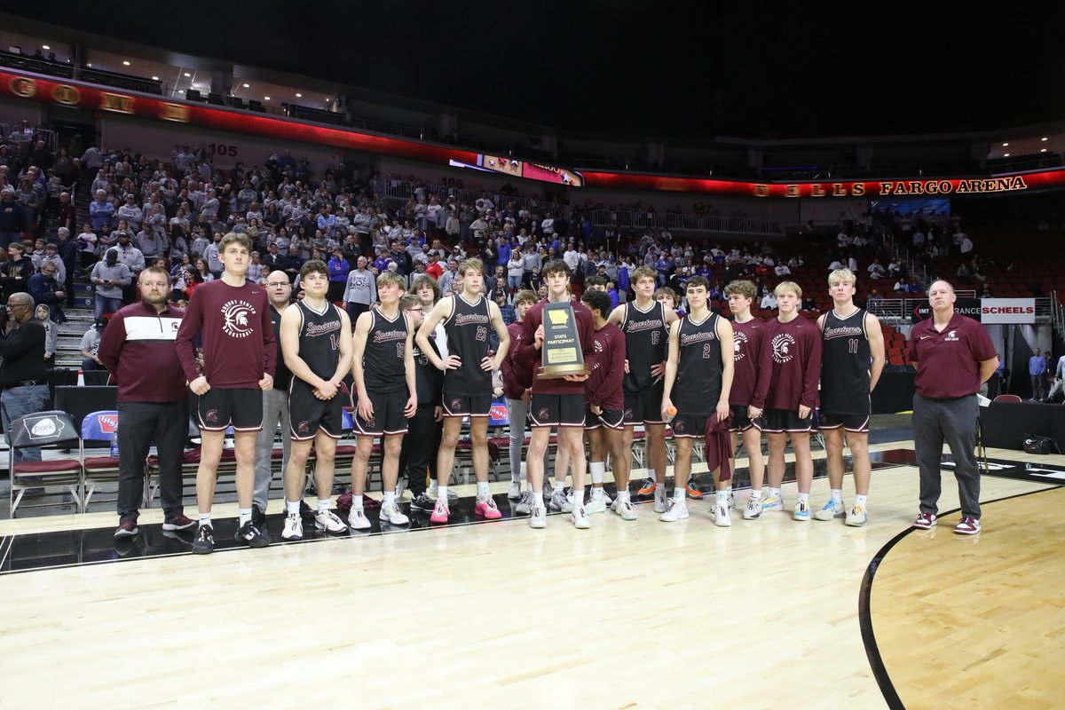 Final: Hudson 55, Grundy Center 51. Spartans end their season 20-4 in their first State tournament since 2003 #iahsbkb