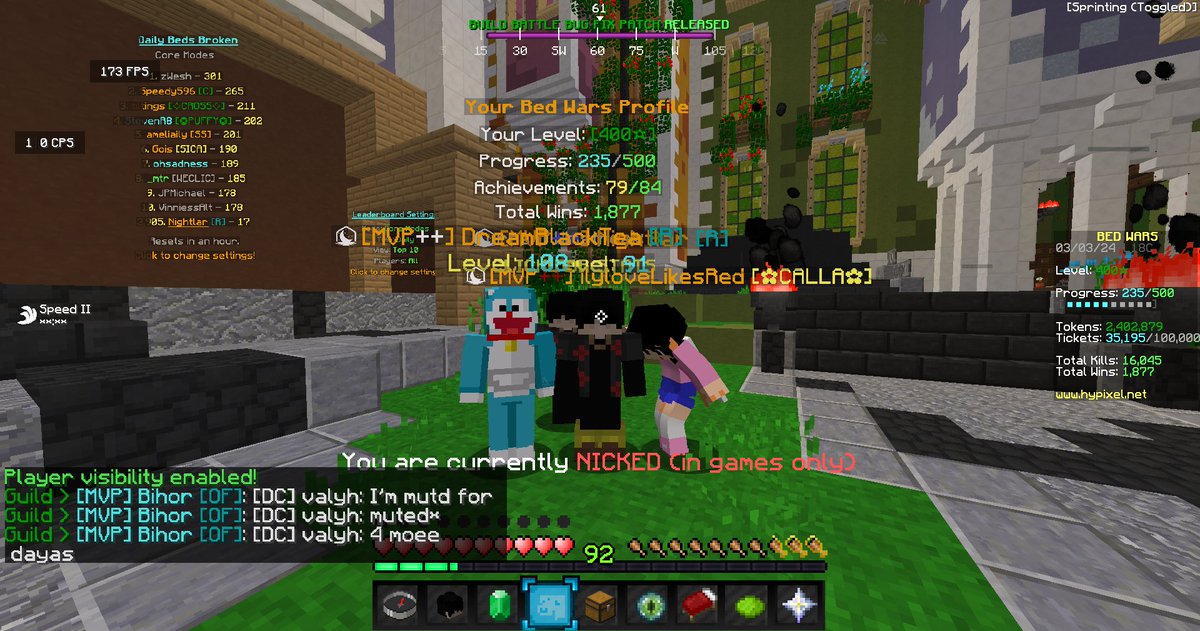 ReliableGuild's tweet image. congratulations Nightlar for reaching 400 stars in BedWars!