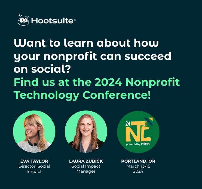 JamieKdotca's tweet photo. Our Social Impact Team will be taking the stage soon at #24NTC in Portland! 

Will you be there?  Connect with Eva and Laura at the conference to learn about how Hootsuite works with nonprofits (or click here to learn more 👉 https://t.co/AmfqkfdKmU).

#techforgood #hootgiving https://t.co/bSO37Sx8CG