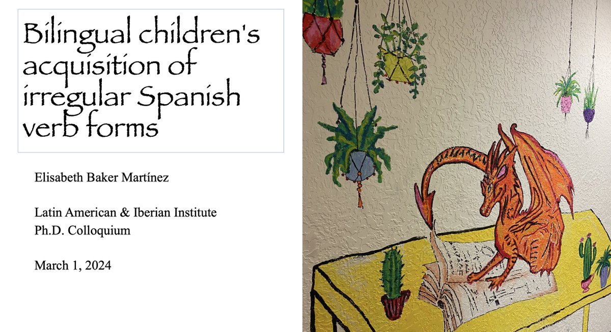 LoboLanguage's tweet image. Lab members Elisabeth Baker Martinez and Fredy Mendieta-Rodríguez presented their dissertation research at UNM&apos;s Latin American &amp;amp; Iberian Institute on Friday, March 1.  Elisabeth and Fredy are both PhD Fellows this year. Congratulations, Elisabeth and Fredy!!