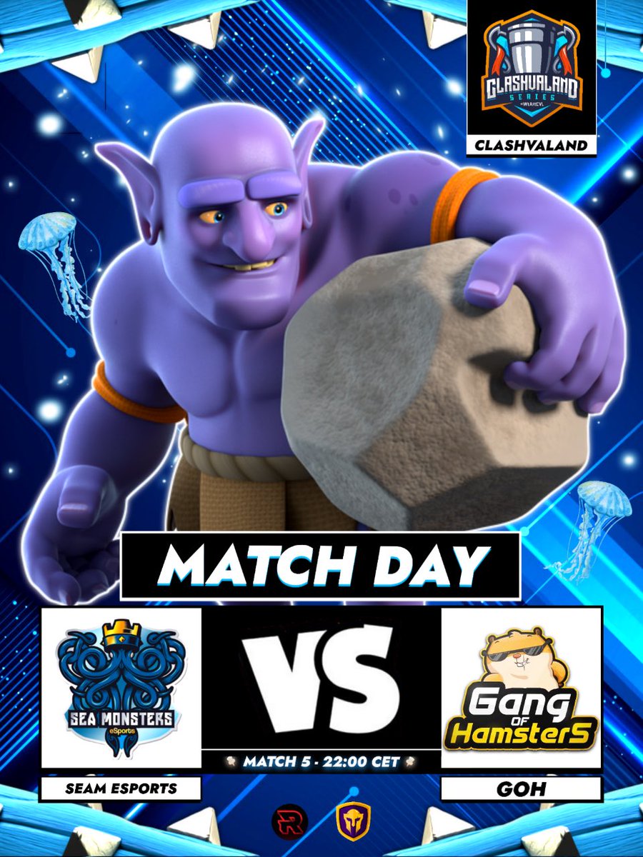 Sea Monsters eSports (@seam_esports) on Twitter photo Jour de MATCH 🐙
🏆 <a href="/Clashvaland/">Clashvaland Series</a> Jour 5
⚔️ <a href="/GangofHamsters/">Gang of Hamsters</a>
🕘 22: 00
Un match important pour la première place du groupe ✌️
#GOTeamSeaM
(Made by @ECP_Theo ❤️) Jour de MATCH 🐙
🏆 <a href="/Clashvaland/">Clashvaland Series</a> Jour 5
⚔️ <a href="/GangofHamsters/">Gang of Hamsters</a>
🕘 22: 00
Un match important pour la première place du groupe ✌️
#GOTeamSeaM
(Made by @ECP_Theo ❤️)
