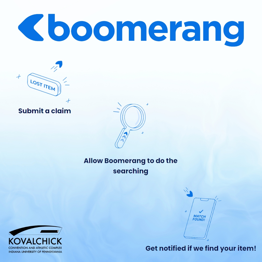 𝐍𝐄𝐖𝐒 | We've partnered with <a href="/thanksboomerang/">Boomerang</a> to get you back the items you love! If you lose an item at the KCAC, head to the Lost and Found page of our website to submit a report a claim and let Boomerang do the rest  ➡️ kovalchickcomplex.com/p/about/lost-a…