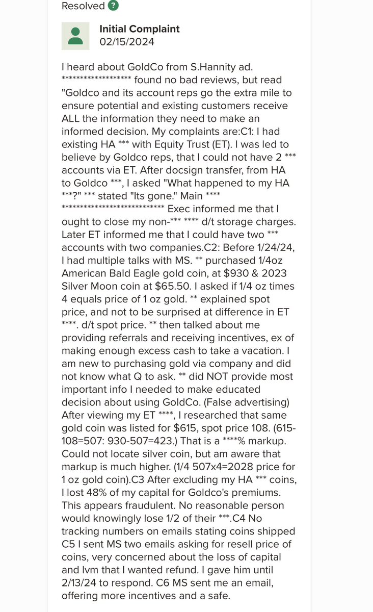 @GoodLionTV @PhilGodlewski_ @kellyfelix Found a Complaint regarding Gold Co.  Not looking good for people who trusted Phagg Phyllis and the person behind the fraudulent LLCs.