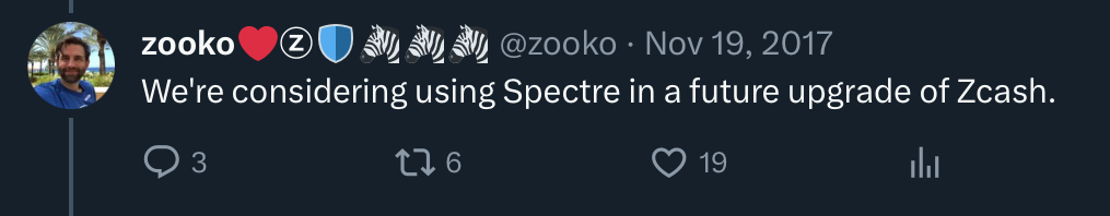plzsats's tweet photo. Here‘s one of the most OG #bitcoin holders, & Zcash founder Zooko, who collaborated with Satoshi and wrote the very first #btc blog post
He considered using the $kas @KaspaCurrency founders SPECTRE protocol as did many other projects such as $Orbs, #Zencash, and even #Monero experimented with it
It was a brilliant protocol for p2p digital cash system
One issue was it wasn’t suitable to more complex functions like smart contracts, but it certainly drew a LOT of interest at the time, just like their previous papers (GHOST/inclusive protocols)
GHOST/inclusive protocols are what Ethereum, Polkadot, Conflux, Casper, Filecoin, and many others consensus mechanisms are based on, helping shape the modern crypto market you see today
Kaspa is several iterations further along from these protocols.
The same academics kept improving the protocols throughout the years. (No coin, just purely academic research that many other projects implemented)
In fact, it’s taken over a decade of research to get to where $kas is now, perfecting the flaws and is exactly what many of these projects were looking for.
#kaspa is currently the ONLY proof of work that can securely scale down confirmation times to network latency & retain Nakamoto consensus security regardless of blockrate
with this, they are already achieved 0.1s block times without sacrificing security🤯
Their latest protocol, DAGKnight on #kaspa, is a PoW consensus algorithm which has no speed limitations beyond hardware, suitable for smart-contracts, AND *scales itself* as network latency is improved
remember the name. Kaspa. You’ll be hearing it a LOT more in future.
