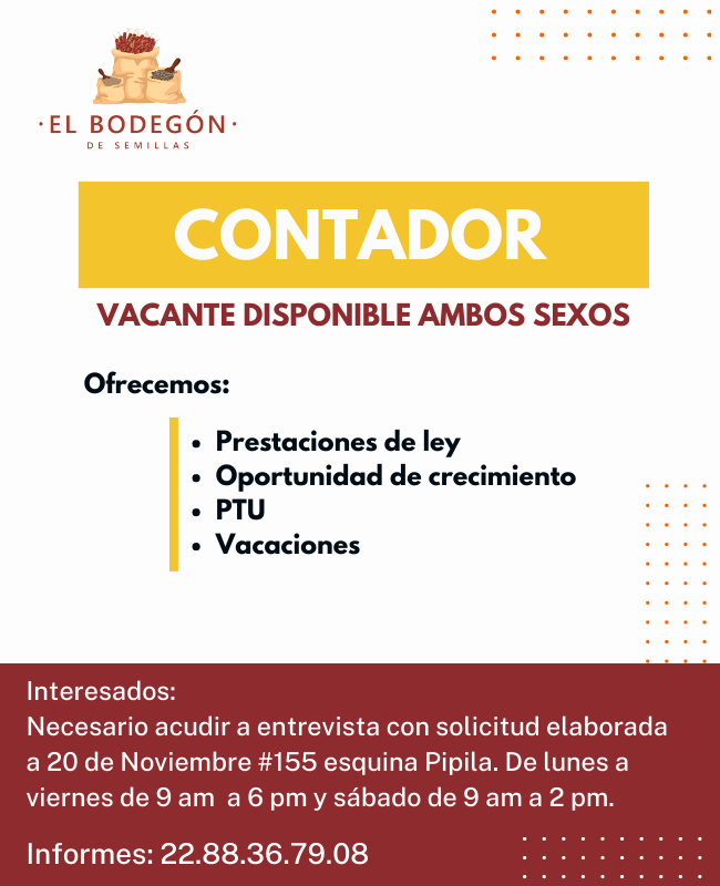 bodegonsemillas's tweet photo. Oportunidad de #Empleo para #Xalapa. Ayúdanos con un RT para llegar a la persona indicada
#Vacante #trabajo https://t.co/K1MAiheRv3