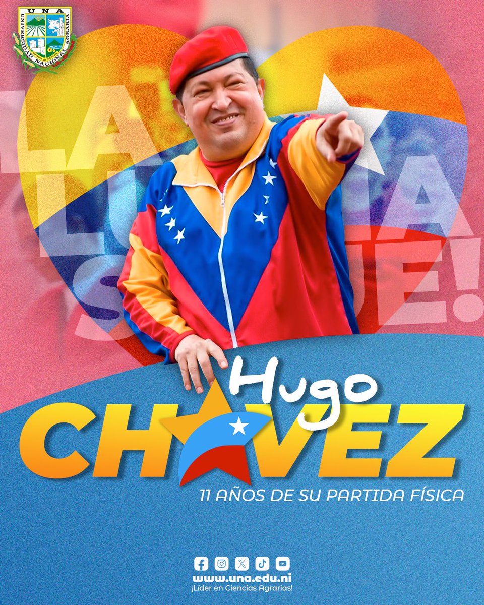 #UnDíaComoHoy || 5-03-2013 fallece a los 58 años de edad el Presidente de la República Bolivariana de Venezuela, Comandante Hugo Rafael Chávez Frías, líder indiscutible de la Revolución en este ilustro país. 🇻🇪