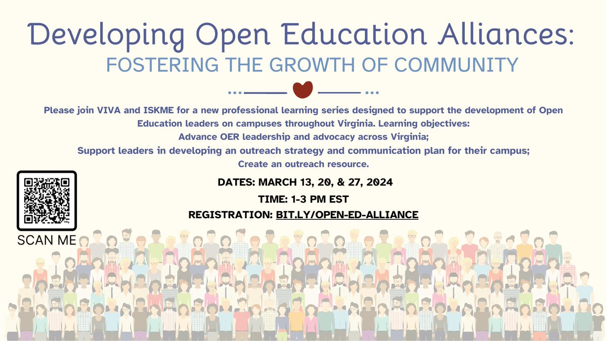 vivalibraries's tweet image. There&apos;s still time to register for this VIVA and ISKME professional learning series!

#OpenEducationWeek #OEWeek #OEWeek2024 #vivalibraries