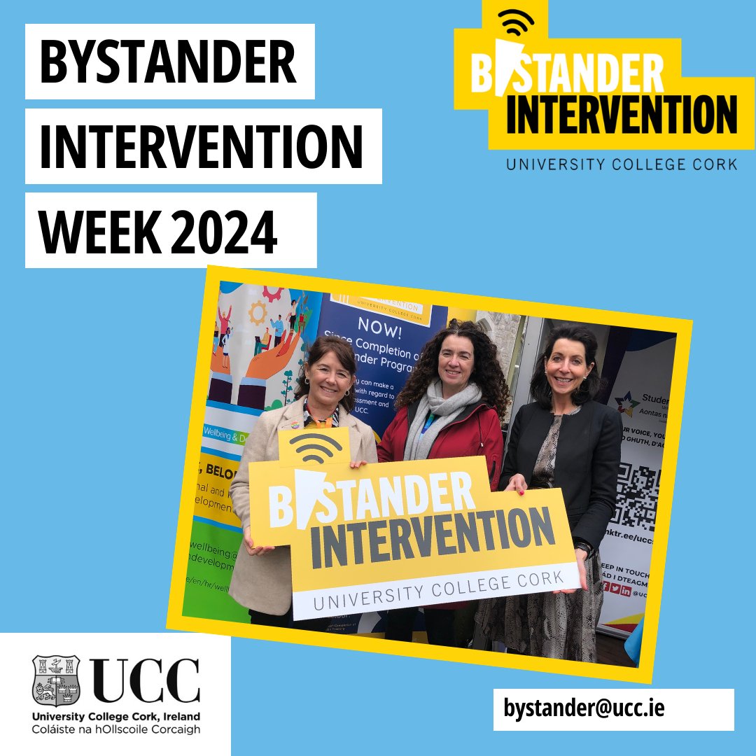 Final photo drop of #Bystanderweek24. A fantastic week, with a very successful stand on campus and workshops for students at Le Cheile, Mental Health Nursing student health promotion presentations and Tyndall MSCA COFUND Sparkle participants.