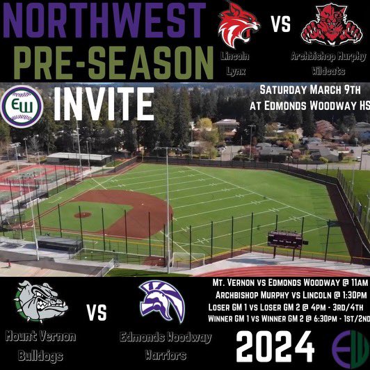 Zander Clouse (@zanderclouse15) on Twitter photo <a href="/WABaseballWESCO/">WESCO Baseball Stats</a> <a href="/AMHSBaseball1/">Wildcats Baseball</a> <a href="/MurphyAthletics/">Archbishop Murphy Athletics</a> Game Week! We canβt wait to compete this Saturday in the Northwest Pre-Season Invite! 1st pitch is at 1:30pm at Edmonds Woodway. <a href="/WABaseballWESCO/">WESCO Baseball Stats</a> <a href="/AMHSBaseball1/">Wildcats Baseball</a> <a href="/MurphyAthletics/">Archbishop Murphy Athletics</a> Game Week! We canβt wait to compete this Saturday in the Northwest Pre-Season Invite! 1st pitch is at 1:30pm at Edmonds Woodway.