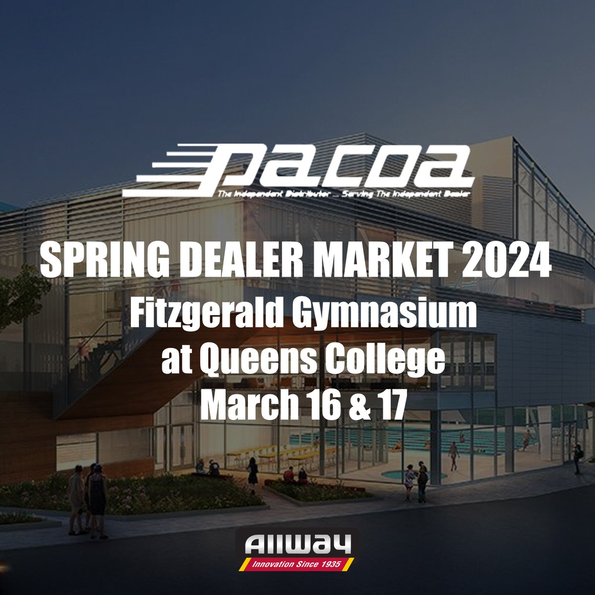 AllwayToolsInc's tweet image. Join us at the Fitzgerald Gymnasium in Queens College to chat with our incredible sales team and discover the newest offerings from Allway. 🛍️ #allwaytools #queens #pacoa