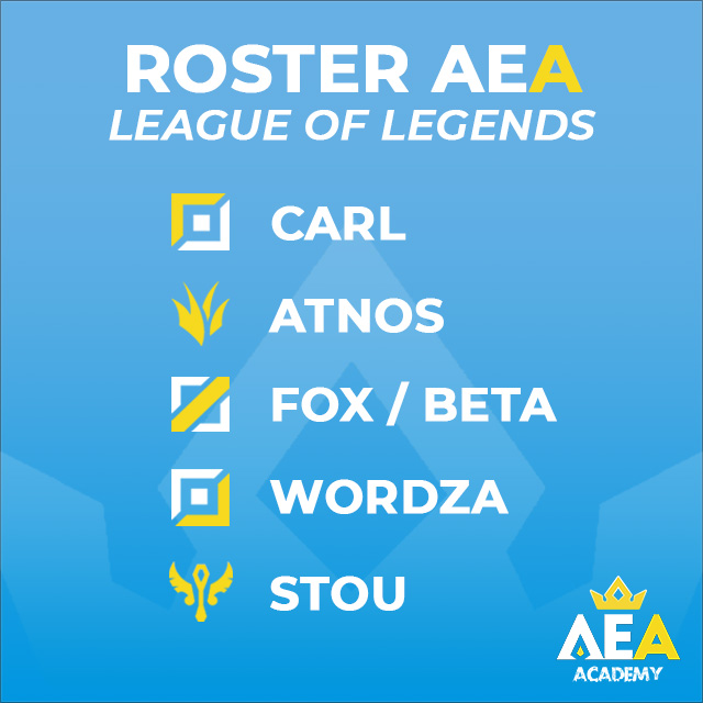 L'Alsace Esport Academy élargit ses horizons et lance son premier roster 100% alsacien sur #LeagueOfLegends :

Top : <a href="/CarlTresRiche/">Карл</a> 
Jungle : @ByAtnos 
Mid :  @fox67114 / BETA
ADC : <a href="/WordZa67/">WordZa</a>
Supp : <a href="/Stou_69/">Stoupide</a>

Prêts à faire progresser la scène #esport LoL en Alsace ! 💪