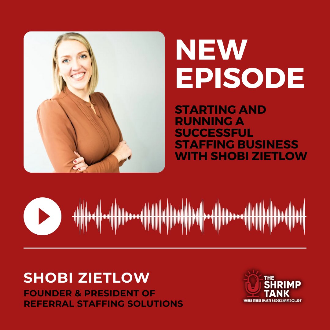 In our latest episode with Shobi Zietlow, the powerhouse behind Referral Staffing Solutions, dive into the Shrimp Tank as we explore her entrepreneurial journey and insights in the staffing industry! youtube.com/watch?v=nfGb6p… #shrimptank #theshrimptank #entrepreneur #business