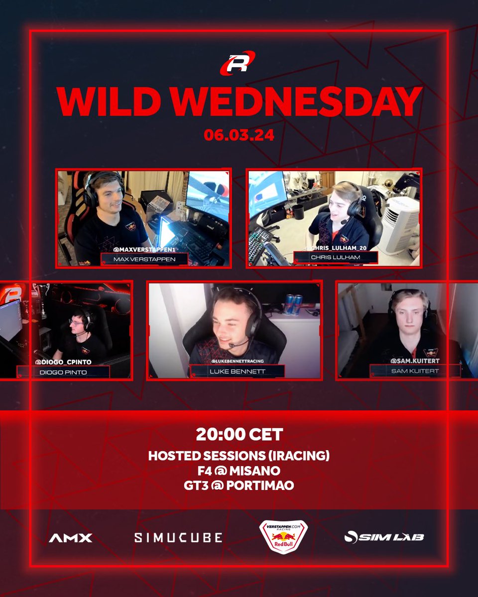 Next Wild Wednesday approaching ⏳ This time you can race against us! See you there 👊 📺 twitch.tv/teamredline