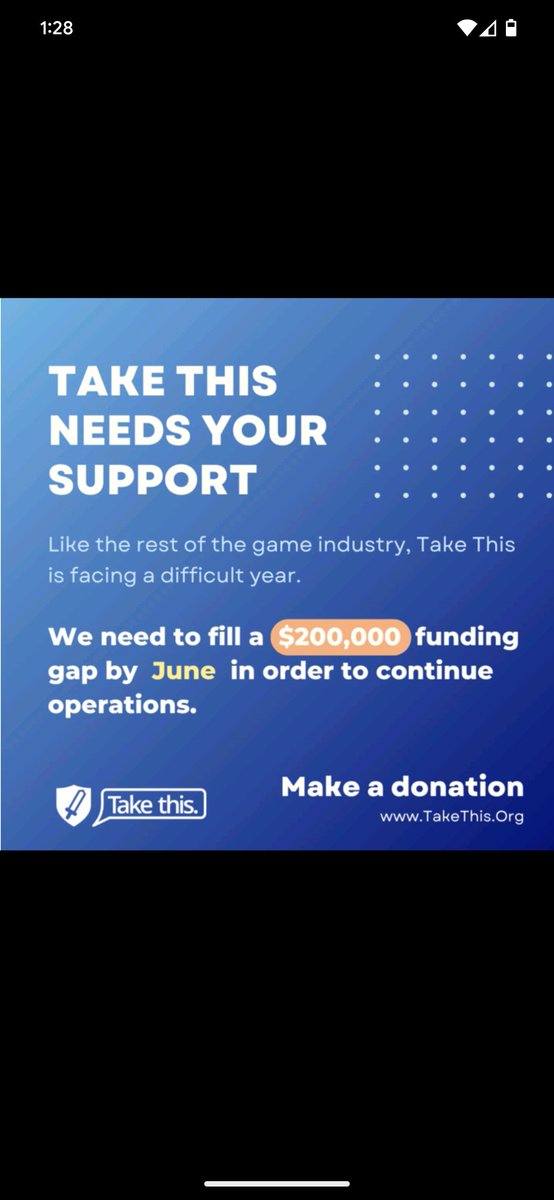 The radius of impact of the games industry layoffs has impacted the ways in which we are able to advocate for the industry and communities we love. @TakeThisOrg needs your support. takethis.org/2024/03/februa…