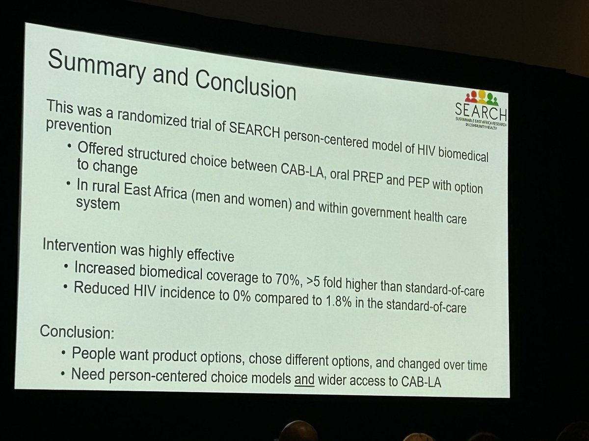 In SEARCH study data suggests that PrEP options (oral vs injectable) increased access and ⬇️ HIV incidence to ZERO! #CROI2024 Abst #172